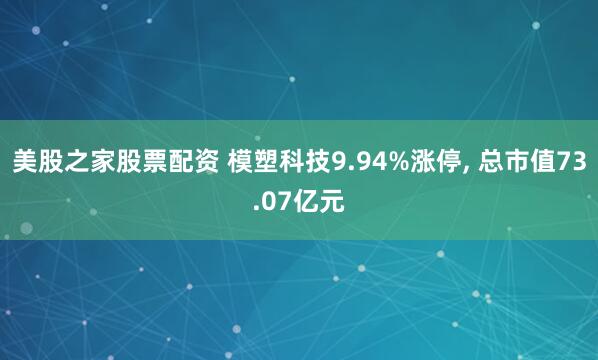 美股之家股票配资 模塑科技9.94%涨停, 总市值73.07亿元
